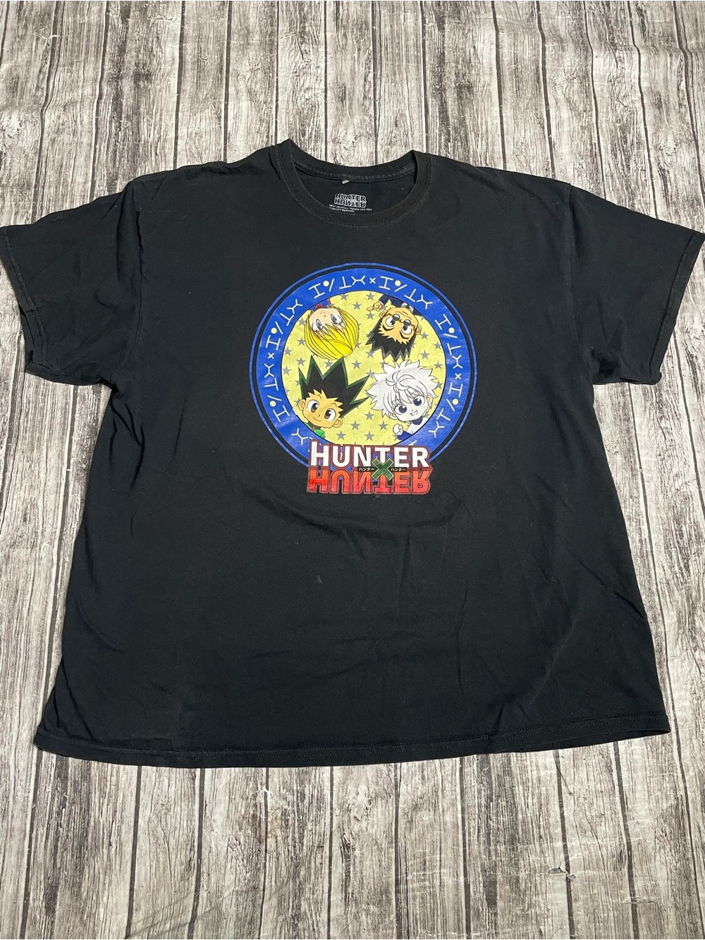 Adult XL black Hunter x Hunter Chibi Circle T-Shirt Gon Killua Kurapika & Leorio